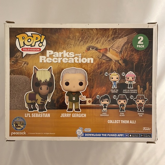 Funko Pop Television 2 Pack Parks & Recreation Jerry Gergich and Li’l Sebastian - Picture 5 of 12
